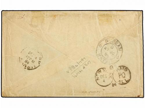 ✉ NATAL. Sg. 66. 1894. VERULAM to U.S.A. 1 d. red (8) tied b