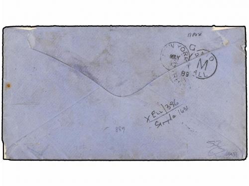 ¿ SALVADOR. Sc. 13, 20. 1889. SAN SALVADOR a U.S.A. Entero P