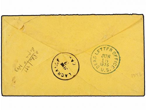 ✉ MEXICO. Sc. 109. 1875. HERMOSILLO a CALIFORNIA. 25 cts. az