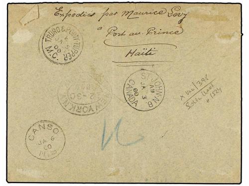 ¿ HAITI. 1889. PORT AU PRINCE a CANSO (Nueva Escocia, Canadá