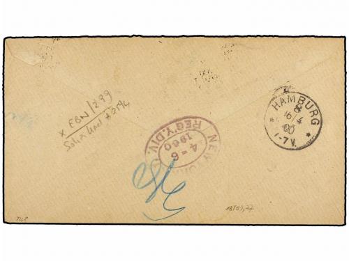 ✉ PANAMA. Sc. 16 (5)+F3. 1900. PANAMÁ a HAMBURG (Alemania). 