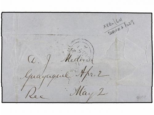 ¿ ECUADOR. 1871. GUAYAQUIL to NEW YORK. Folded letter franke