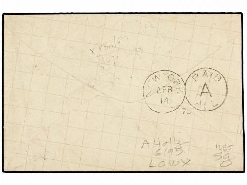 ✉ ECUADOR. Sc. 10 (2). 1879. GUAYAQUIL a NEW YORK. 1 real na