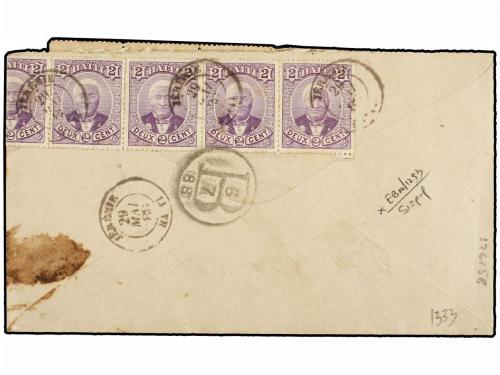 ¿ ESPAÑA. Sc. 22 (10). 1888. JEREMIE a NEW YORK. 2 cent. lil