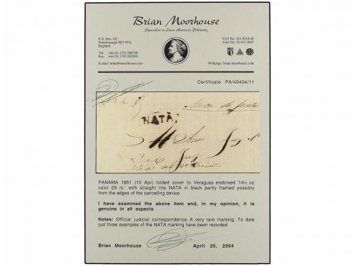 ¿ PANAMA. 1851 (10 Abril). NATA a VERAGUA. Plica Judicial co