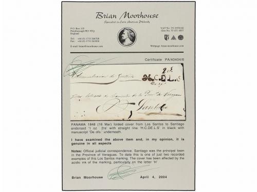 ¿ PANAMA. 1848 (16 Marzo). LOS SANTOS a SANTIAGO. Plica Judi