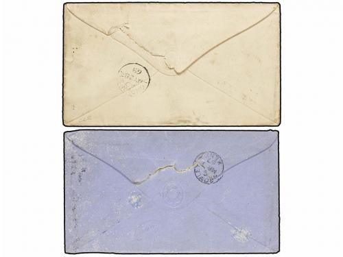 ¿ NUEVA ZELANDA. 1867-68. Two covers franked with 6 d. brown