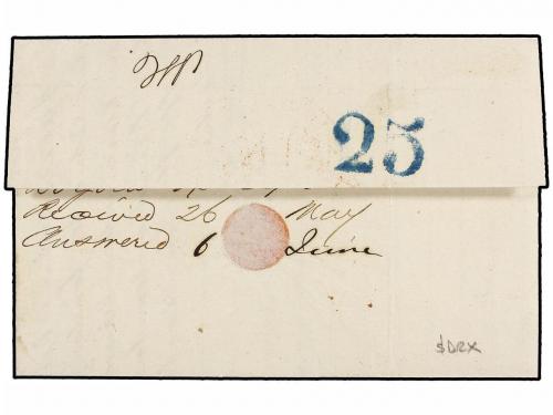 ✉ PANAMA. 1859. BOGOTÁ a NEW YORK. Carta completa, marca BOG