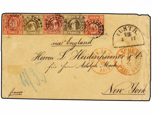 ✉ ALEMANIA ANTIGUOS ESTADOS: BAVIERA. Mi. 8 (2), 9, 13 (2). 