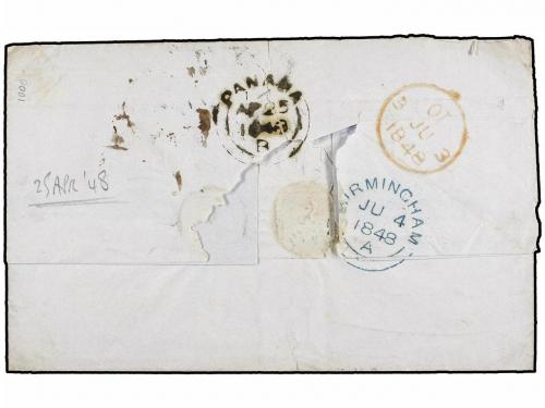 ¿ PANAMA. 1848. COPIAPO (Chile) a GRAN BRETAÑA. Envuelta, ma