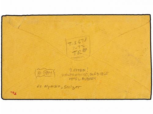 ✉ CHILE. 1865. VALPARAISO a OAKLAND (California). Sobre con 