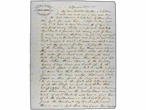 ✉ CHILE. 1865. VALPARAISO a OAKLAND (California). Sobre con 