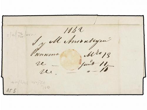 ✉ PANAMA. 1842 (13 Marzo). PANAMÁ a LONDRES. Carta completa,