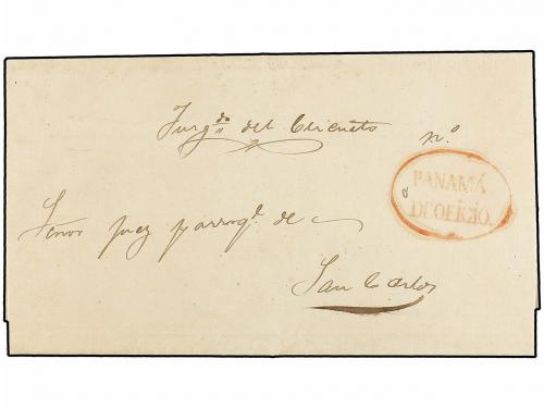✉ PANAMA. 1846 (11 Agosto). PANAMÁ a SAN CARLOS. Carta compl