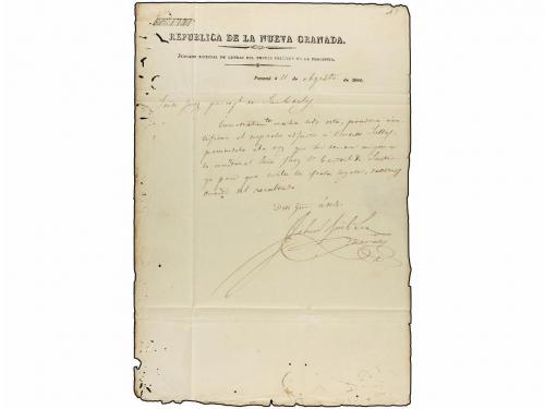 ✉ PANAMA. 1846 (11 Agosto). PANAMÁ a SAN CARLOS. Carta compl