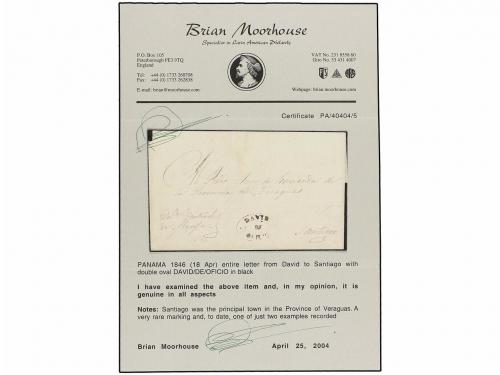 ¿ PANAMA. 1849 (18 Abril). DAVID a SANTIAGO. Carta completa,