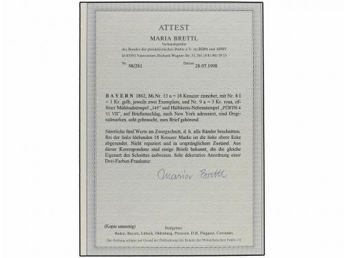 ✉ ALEMANIA ANTIGUOS ESTADOS: BAVIERA. Mi. 8 (2), 9, 13 (2). 