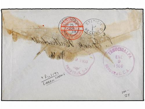 ✉ HONDURAS. Sc. 105 (3). 1900. HONDURAS a NEW YORK. 5 ctvos.