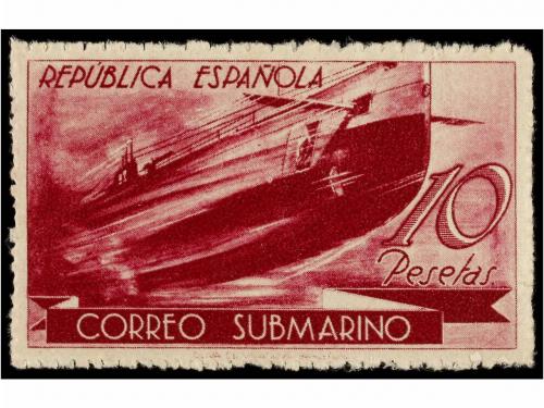 ** ESPAÑA. Ed. 779 (6). 10 pts. malva. 6 sellos, cuatro en b