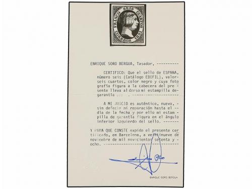 (*) ESPAÑA. Ed. 6. 6 cuartos negro. Color muy intenso. PIEZA