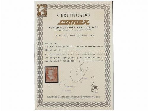 (*) ESPAÑA. Ed. 14. 2 reales naranja. Ejemplar de excelente 