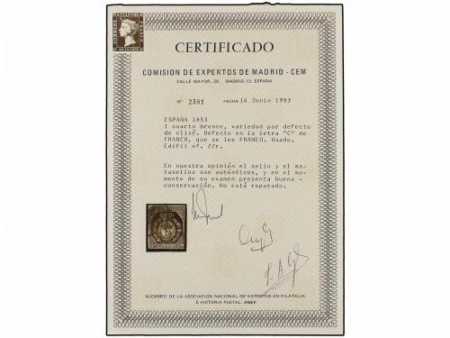 ° ESPAÑA. Ed. 22it, 22ita, 22itb. 1 cuarto bronce dorado. Tr