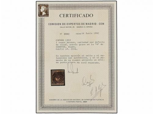 ° ESPAÑA. Ed. 22it, 22ita, 22itb. 1 cuarto bronce dorado. Tr