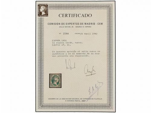 (*) ESPAÑA. Ed. 11. 10 reales verde. Bonito color, márgenes 