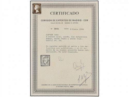 ° ESPAÑA. Ed. 7, 9, 10. 12 cuartos, 5 reales, mat. ARAÑA neg