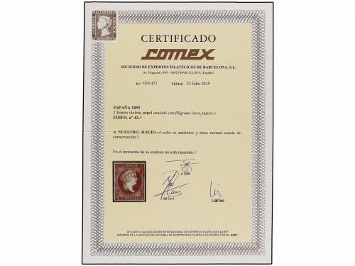 * ESPAÑA. Ed. 42. 2 reales violeta. Muy bonito ejemplar. Már