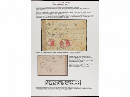 ✉ ESPAÑA GUERRA CIVIL. 1938-1942. CAMPOS DE REFUGIADOS ESPAÑ