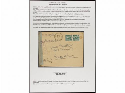 ✉ ESPAÑA GUERRA CIVIL. 1938-1942. CAMPOS DE REFUGIADOS ESPAÑ