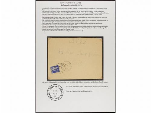 ✉ ESPAÑA GUERRA CIVIL. 1938-1942. CAMPOS DE REFUGIADOS ESPAÑ