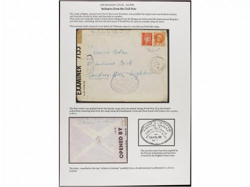 ✉ ESPAÑA GUERRA CIVIL. 1938-1942. CAMPOS DE REFUGIADOS ESPAÑ