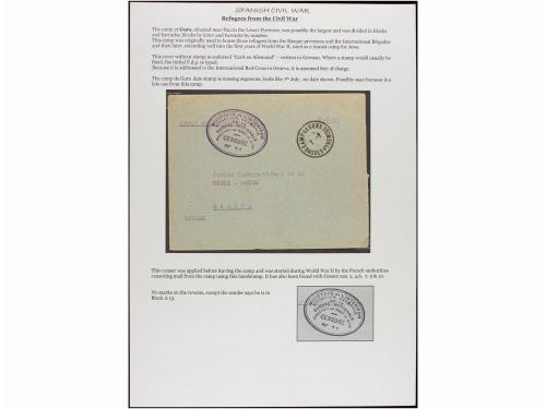 ✉ ESPAÑA GUERRA CIVIL. 1938-1942. CAMPOS DE REFUGIADOS ESPAÑ