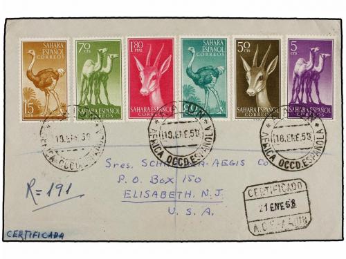 ✉ COLONIAS ESPAÑOLAS: SAHARA. 1952. VILLABENS a U.S.A. Preci