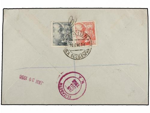 ✉ COLONIAS ESPAÑOLAS: SAHARA. 1952. VILLABENS a U.S.A. Preci