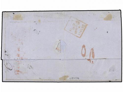 ✉ ANTILLAS DANESAS. 1868. ST. THOMAS a GÉNOVA (Italia). Circ