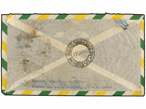 ✉ BRASIL. 1943. SAO PAULO a RÍO DE JANEIRO. CORREO ACCIDENTA