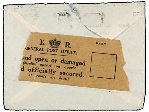 ✉ PALESTINA. 1937. JERUSALEM to ENGLAND. CRASH MAIL. Envelop