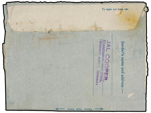 ✉ INDIA INGLESA. 1947. BOMBAY to ENGLAND. CRASH COVER. Aerog