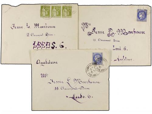 ✉ ESPAÑA. 1939. REFUGIADOS EN FRANCIA. Conjunto de ocho sobr