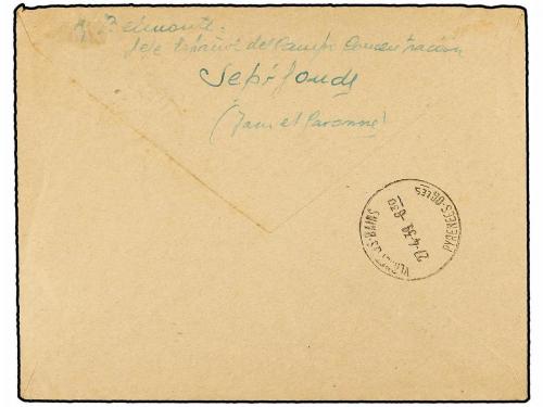 ✉ ESPAÑA GUERRA CIVIL. 1939. REFUGIADOS EN FRANCIA. Sobre ci