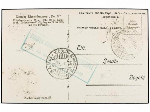 ✉ COLOMBIA. Sc. C84. 1932 (29-VI). CALI a BOGOTÁ. Tarjeta po