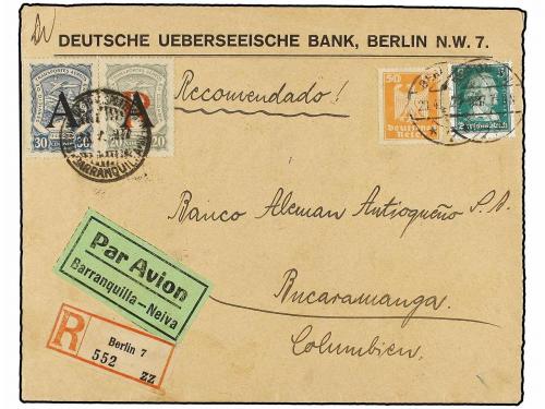 ✉ ALEMANIA. 1924. BERLÍN to BUCARAMANGA (Colombia). 5 pf., 5