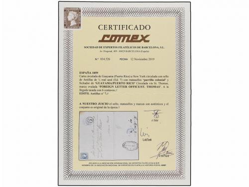 ✉ ANTILLAS DANESAS. 1859. ST. THOMAS. GUAYAMA (Puerto Rico) 