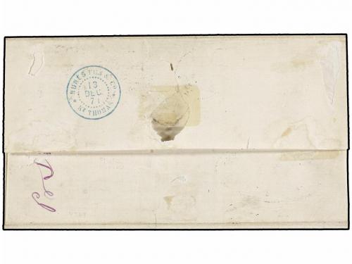 ✉ ANTILLAS DANESAS. 1871. LA GUAYRA a NEW YORK. Envuelta cir