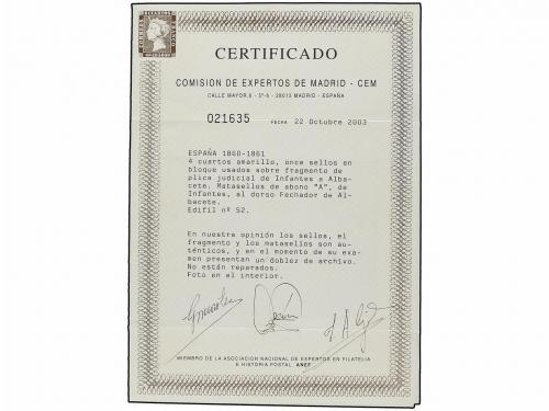 ✉ ESPAÑA. Ed. 52 (11). 1860. Gran parte de Plica Judicial ci