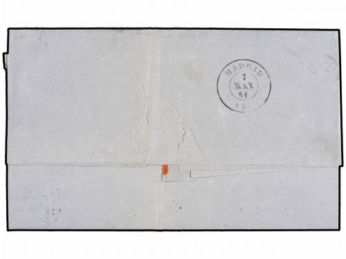 ✉ ESPAÑA. Ed. 52. 1861. POTES a MADRID. 4 cuartos amarillo, 