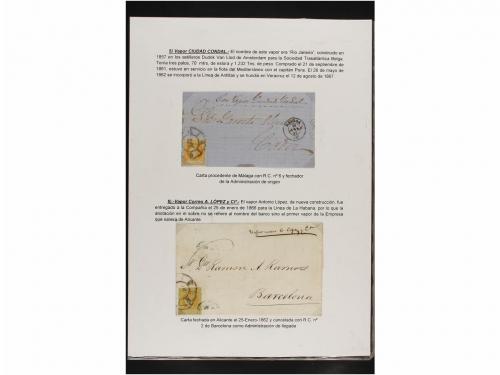 ✉ ESPAÑA. 4 cuartos amarillo COLECCIÓN DE CORREO MARÍTIMO. C